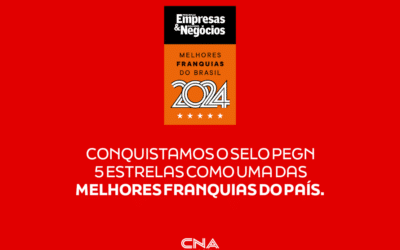 CNA conquista Selo 5 Estrelas As Melhores Franquias do Brasil PEGN 2024